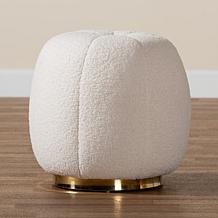 Baxton Studio Raelynn Modern Upholstered and Metal Ottoman