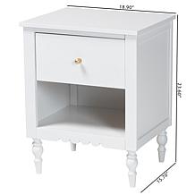 Baxton Studio Roni White Nightstand