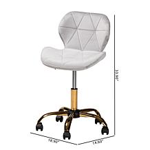 Baxton Studio Savara Contemporary Fabric and Metal Swivel Office Chair