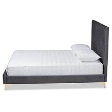 Baxton Studio Serrano Contemporary Fabric Queen Size Platform Bed