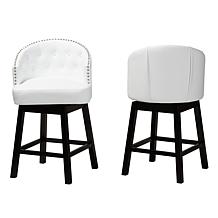 Baxton Studio Theron Faux Leather and Wood 2-Piece Counter Stool Set