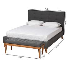 Baxton Studio Valencia Mid Century Fabric Full 2 Piece Bedroom Set