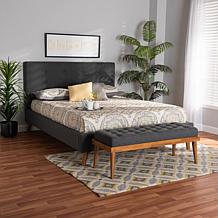 Baxton Studio Valencia Mid Century Fabric Full 2 Piece Bedroom Set