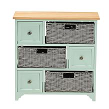 Baxton Studio Valtina Modern Wood 3 Drawer Storage Unit with Baskets