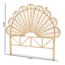 Baxton Studio Variel Modern Bohemian Rattan Queen Size Headboard