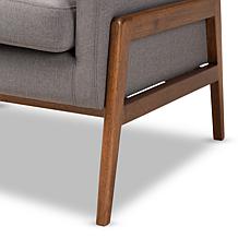 Baxton Studio Walnut Wood Lounge Chair