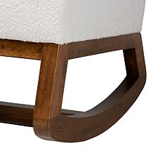 Baxton Studio Yashiya Mid-Century Modern Boucle and Wood Rocking Chair