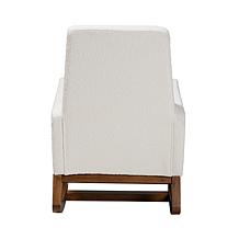 Baxton Studio Yashiya Mid-Century Modern Boucle and Wood Rocking Chair