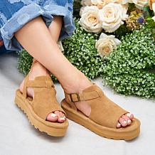 bearpaw peep toe booties