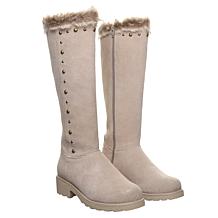 BEARPAW® Delancey Cow Suede Boot with Faux Fur Collar