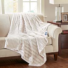Beautyrest 50" x 70" Duke Faux Fur Heated Throw - Ivory