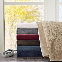 Beautyrest Heated Microlight to Berber Knitted Blanket - Queen