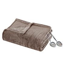 Beautyrest Heated Plush Knitted Microlight Blanket - Queen