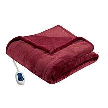Beautyrest Microlight/Berber Heated Throw - Garnet