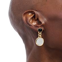 Bellezza 100 Lira Mini Coin Black Onyx Lira Coin Earrings