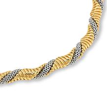 Bellezza 17" 2-Tone Bronze Twisted Tubogas Necklace