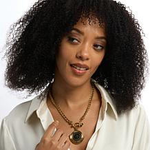 Bellezza 18" 500 Lira Goldtone Bronze Toggle Necklace