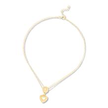 Bellezza 18" Bronze Puffed Heart 2-Strand Drop Necklace