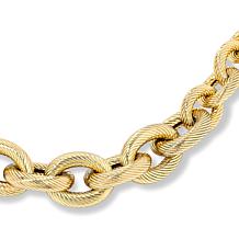 Bellezza 18" Bronze Striped Graduated Rolo-Link Necklace