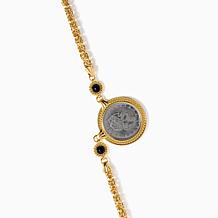 Bellezza 50 Lira Coin 18" Black Onyx Necklace