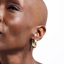 Bellezza Bonze Goldtone Diamond-Cut Oval Hoop Earrings