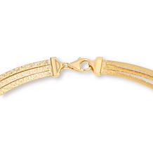 Bellezza Bronze 3-Strand Omega Chain Graduated Necklace