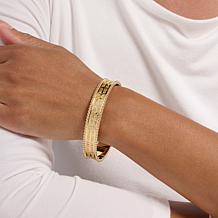 Bellezza Bronze Angel of God Prayer Wide Bangle Bracelet