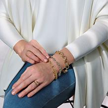 Bellezza Bronze Byzantine Station Magnetic Clasp Bracelet