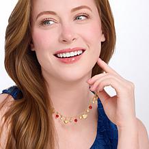 Bellezza Bronze Celestial Charm Motif & Stone Necklace