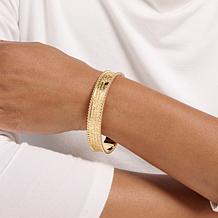 Bellezza Bronze Hail Mary Prayer Wide Bangle Bracelet