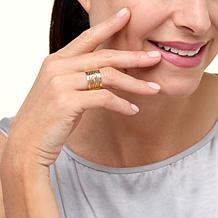 Bellezza Bronze Hammered Openwork Wide Band Ring