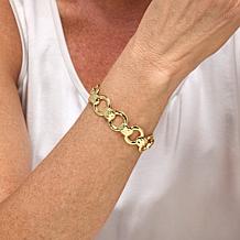 Bellezza Bronze Hammered Rolo Link Bracelet