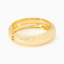 Bellezza Bronze Hammered Wide Hinged Bangle