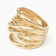 Bellezza Bronze Illusion 7-Row Criss Cross Ring