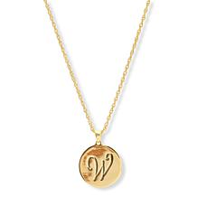 Bellezza Bronze Initial Disc Pendant with 18" Chain