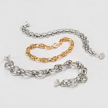 Bellezza Bronze Oval Rolo Link Magnetic Clasp Bracelet