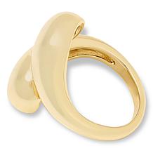 Bellezza Bronze Polished Domed Teardrop Bypass Ring
