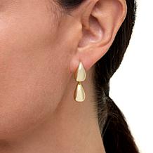 Bellezza Bronze Polished Double Teardrop Dangle Earrings