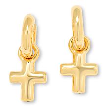 Bellezza Bronze Polished Hoop Earrings with Detachable Charm Drop