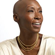 Bellezza Bronze Popcorn Chain 3-Row Necklace