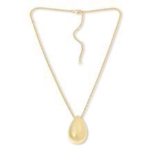 Bellezza Bronze Puffy Teardrop Pendant with Adjustable 19" Chain