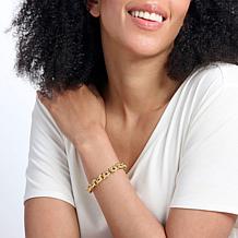 Bellezza Bronze Textured and Polished Oval Link Bracelet