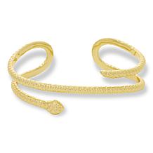 Bellezza Bronze Textured Coiled Snake Cuff Bracelet