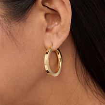 Bellezza Bronze Textured Rigato 1-1/4" Hoop Earrings