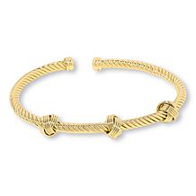 Bellezza Bronze Textured Rigato Knot Cuff