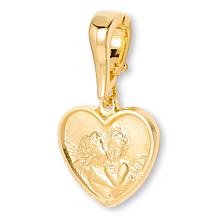 Bellezza Cupid Psyche Polished Text Heart Pendant