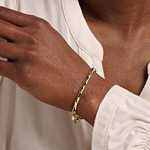 Bellezza Goldtone Bronze Bamboo Design Curved Bracelet