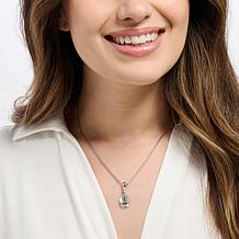 Bellezza Polished Sacred Heart Oval Pendant