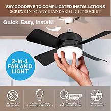 Bell+Howell 5-Speed Socket Ceiling Fan and Light