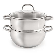 Belly Shape 18/10 SS 9.5" Stock Pot with Glass Lid, 5.5qt.